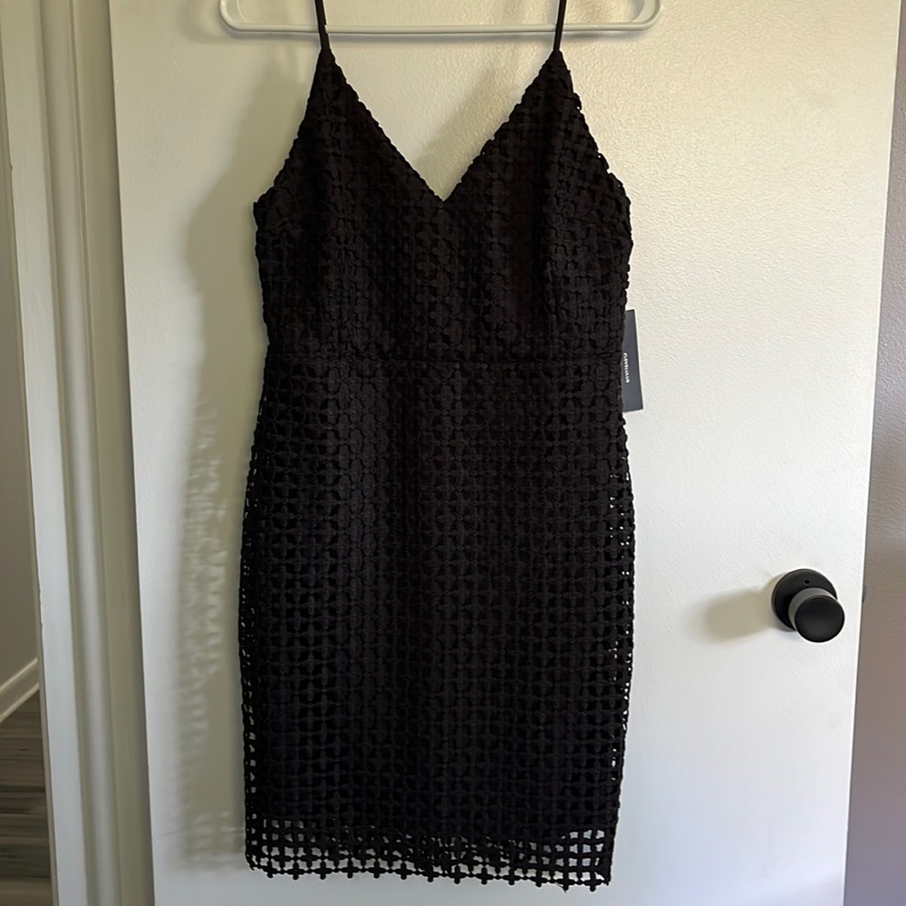 Lulus Exposed Zipper Mini Dress - size medium NWT black